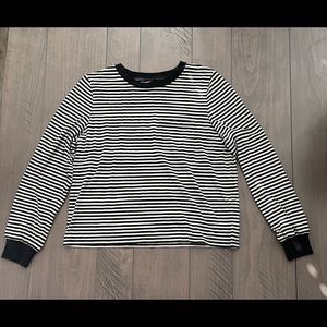 Madewell Black and White striped shirt